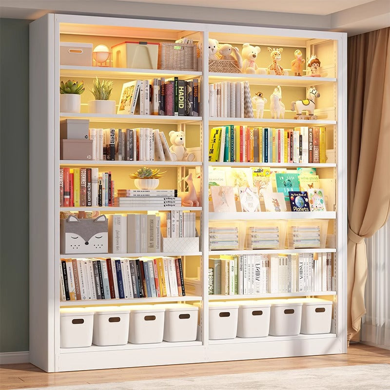 Home library bookshelf steel children's picture book rack living room multi-layer storage cabinet iron bookcase floor-standing display shelf