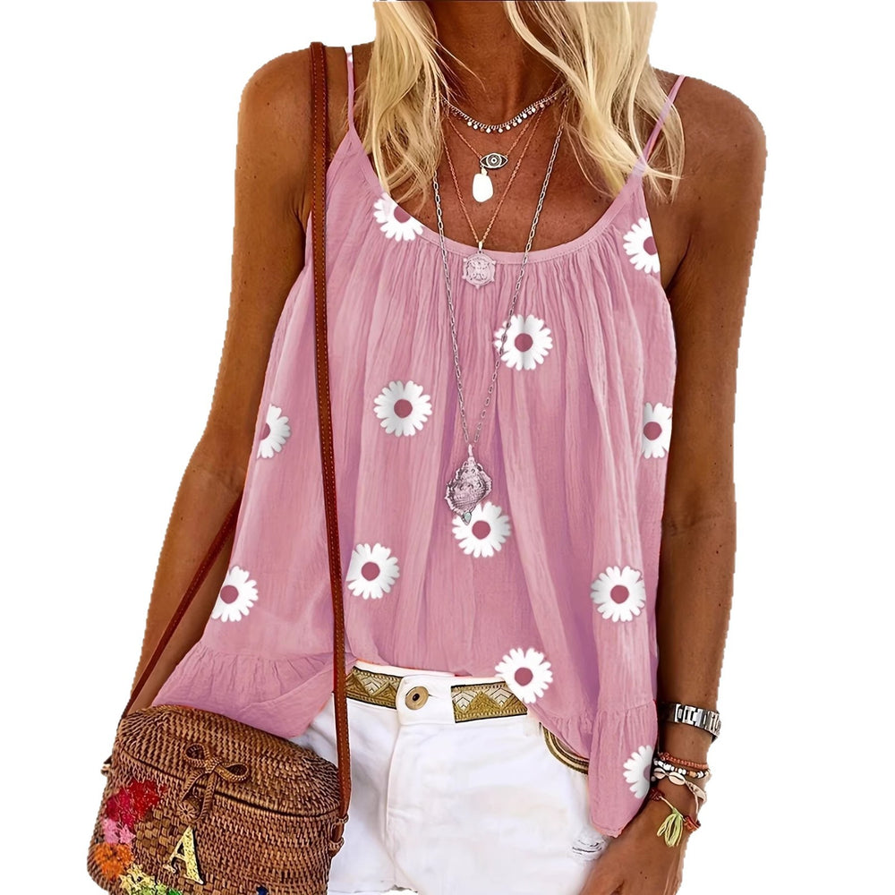 summernew arrivaldaisy floral camisole looseslimming lookins styletops inner wear vacationcasual women's style