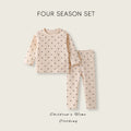 Korean style baby pajama set - spring/autumn cotton underwear set for kids - all-cotton long johns for boys and girls - autumn/winter base layer