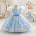 Baby birthday princess dress first birthday little girl butterfly embroidered mesh tutu dress children's formal wear in stock dropshipping