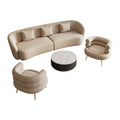 Wabi-sabi style lambswool cloud sofa, perfect for b&bs, photography studios, bridal shops, beauty salons, and reception areas. includes sofa, table, and chairs