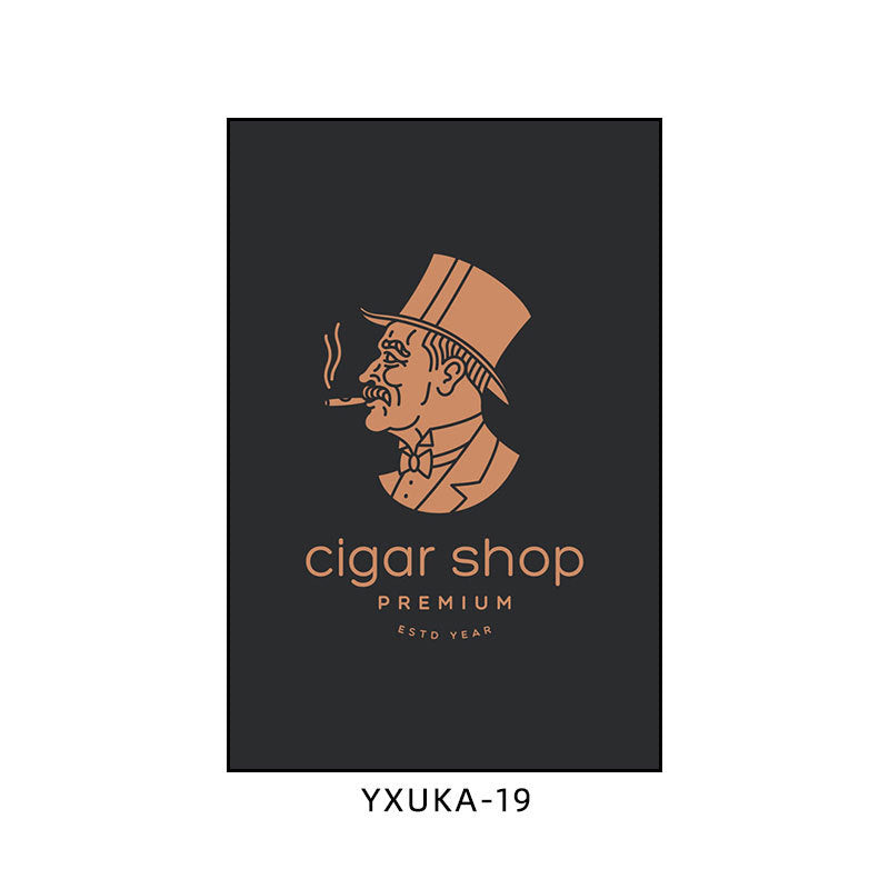 Cigar decorative painting bar clear bar hanging painting smoking retro coffee shop theme restaurant dining hotel box mural