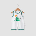 Baby sleeveless romper summer thin newborn bodysuit unisex infant crawling suit cartoon onesie