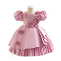New in stock sequin floral kids' dress - princess style runway dress for girls
