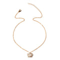 Wholesale crown necklace - european and american fashion diamond-encrusted choker - unique alloy gold-plated light luxury high-end sweater necklace for women