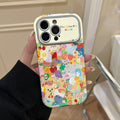 Colorful graffiti animal phone case for iphone 17 pro max, apple 16, anti-drop leather skin large window case