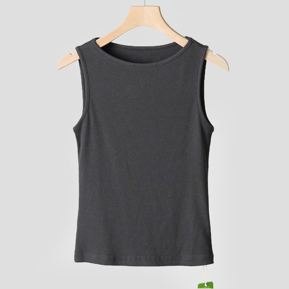 cross-border  spring/summer pure cotton tank top - off-the-shoulder halter neck slimming sleeveless undershirt camisole top for women