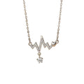 Japanese and korean popular copper inlaid zirconium full diamond electrocardiogram necklace for women accessible luxuryniche stylefashionelegant titanium steel clavicle chain jewelry