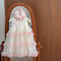 Girls' summer  new fashionable tutu dress, kids' summer sweet princess dress with hair tie, baby girl skirt