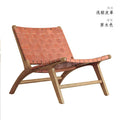 Nordic solid wood single sofa chair recliner saddle chair back chair design cross-border wabi-sabi style