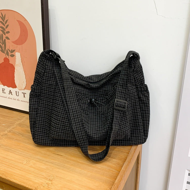 Large capacity bag women's fashionplaidnew arrivalk-stylecasual shoulder crossbody bag cloth bag work clothing dumpling bag