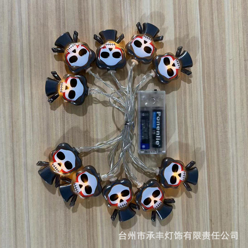 2024 Cross-border New Halloween Light String  Eyeball Skull Pumpkin Light Scene Arrangement Decoration Ambient Light