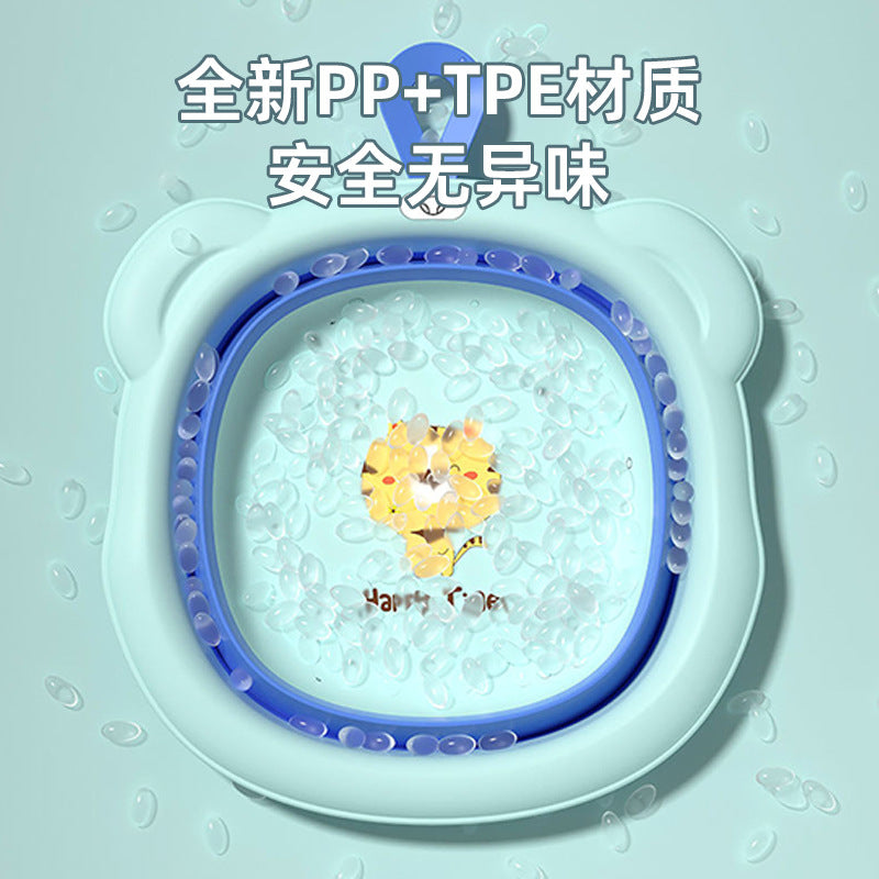 Baby washbasin - collapsible, hangable, for hand washing, laundry, and bathing - pp basin for newborns and toddlers