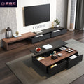 Modern home light luxury black tv cabinet small apartment new style coffee table high-end living room tv stand