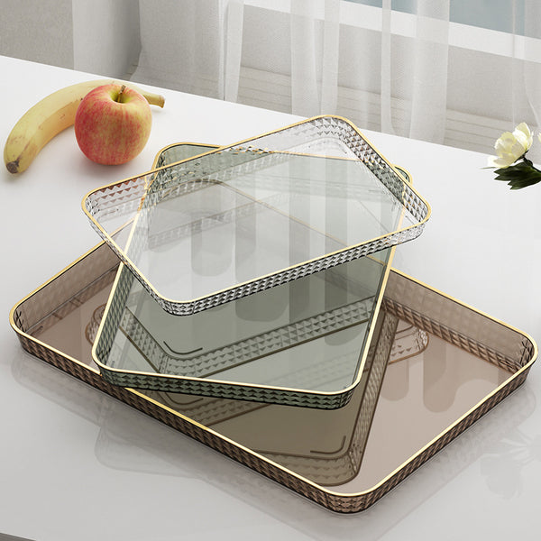 Tray Rectangle Household Tea Tray Round Melamine Tray European Water Cup Tea Tray Plastic Storage Tray Pastry Tray