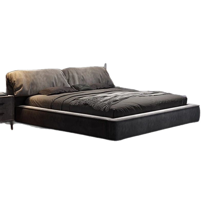 Italian normcore bedroom for home large bed ear bed gray fabric double bed casual soft bag light luxury large bed wedding bed