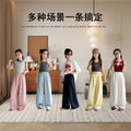 [new summer style] lazy style textured milk pants  summer wide-leg pants draped casual straight-leg floor-length pants