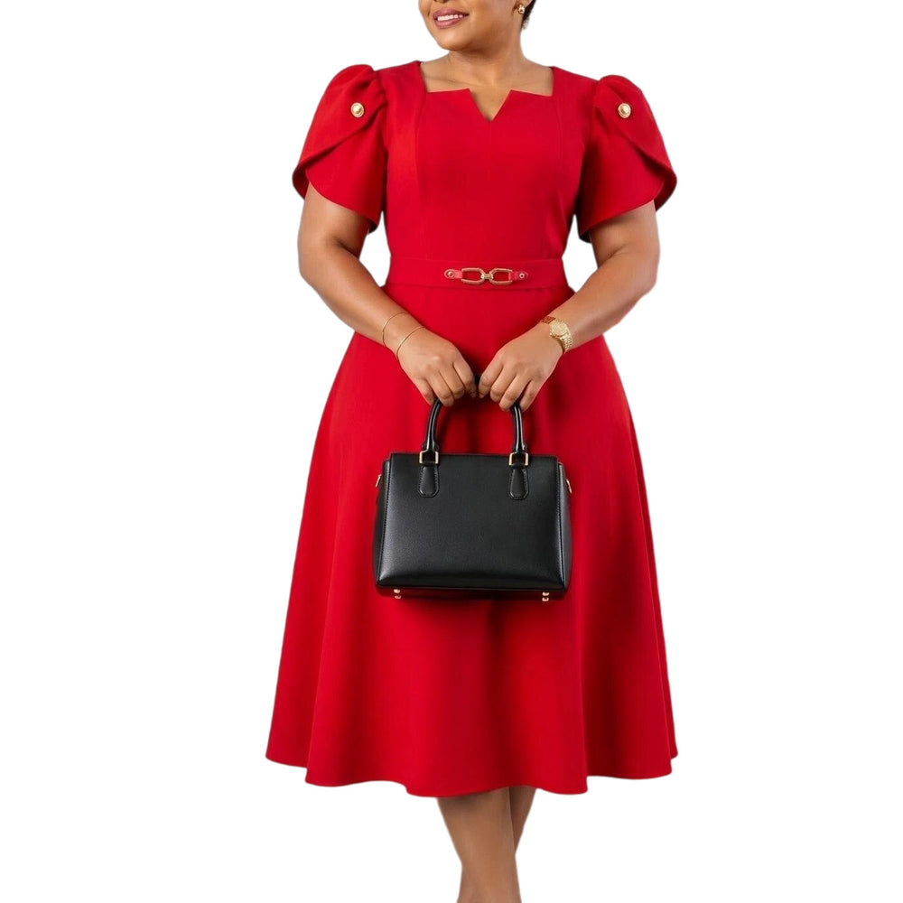 D3368 cross-border  european and american women's summer fashion high-waisted elegant plus size foreign trade plus size african dress