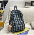 Schoolbag junior high school girls japanese style retroplaid college students casual spring outing tuition bag high school students backpack women
