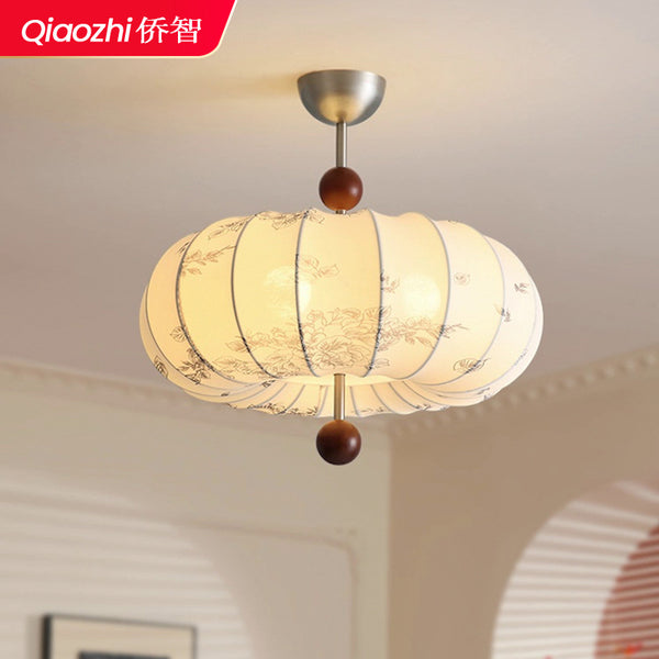 French bedroom chandelier retro medieval style living room lamp Nanyang style fabric warm room master bedroom ceiling lamp
