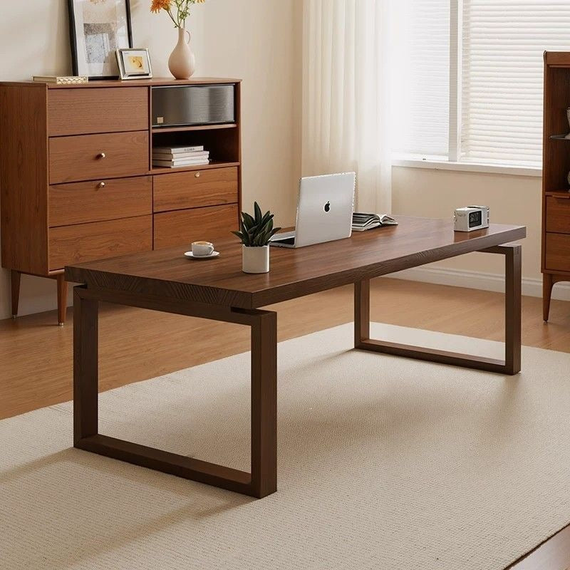 Solid wood rectangular desk - thickened office conference table, study reading desk, large home computer desk