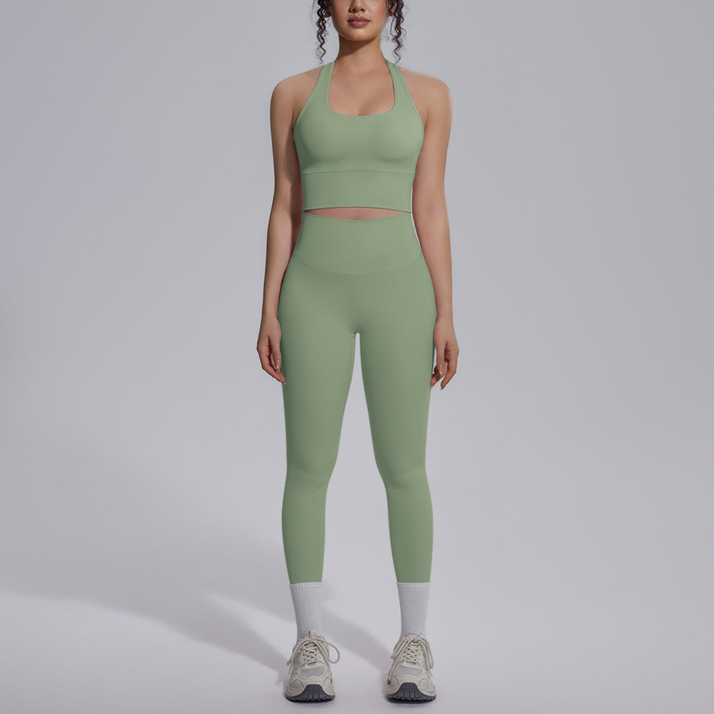 new arrival nude tight yoga wear sports beautiful back high waist hip lifting pants suit quick-drying running fitness wear