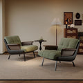 Designer light luxury italian minimalist mid-century wabi-sabi style high-end single sofa