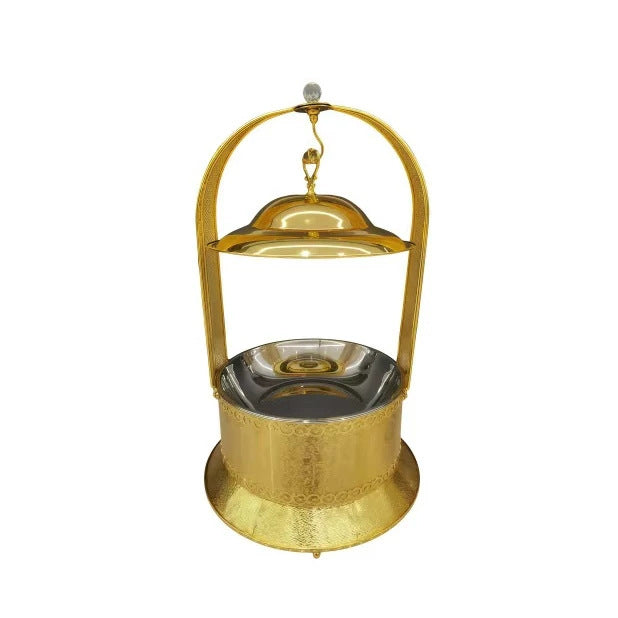New gas-operated restaurant buffet warmer, 8l cooking pot, stainless steel gold finish, hanging food display