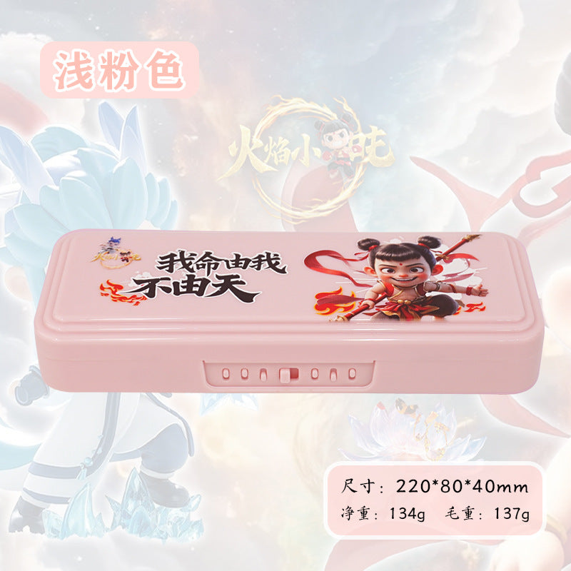 New Xiaozha devil child stationery box boy password pencil case male kindergarten primary school students large-capacity pencil case