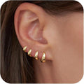 European and american cross-border hot-selling fashionable high-end minimalist geometric hoop earring set - trendy and unique earrings