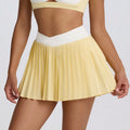casual pleated skirt breathable fake two-piece quick-drying fashion tape running sports high waist fitness short skirt tennis skirt