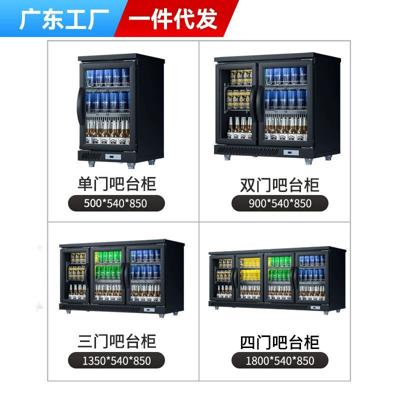 Hua bar bar small freezer cross-border supply beverage refrigerated display cabinet commercial three-door fresh-keeping refrigerator