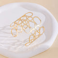 Wholesale hollow-out bangle bracelets - european & american cross-border jewelry, unique polished alloy bangles, high-end wide geometric bracelets for women