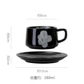 Stylishretroclassy underglaze coffee cup and saucer niche style hand gift ceramic mug office milk coffee cup