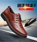 New men's casual leather shoes - spring collection: trendy, breathable work shoes, soft leather casual sneakers with flexible soles