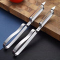 Kitchen peeler set - 3 piece multi-functional stainless steel peeler, fruit and vegetable peeler, potato peeler, and paring knife with poultry plucker and pig hair removal tool