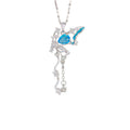 [titanium steel] personalized fashion tassel butterfly necklace women's light luxury high-end pendant niche design clavicle chain jewelry