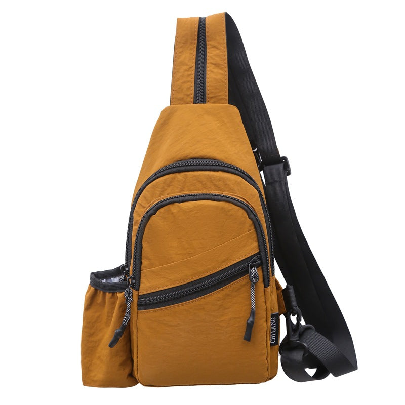 New Japanese trendy brand casual breast bag women's Oxford cloth shoulder small backpack versatile and lightweight outdoor sports messenger bag