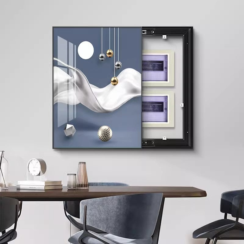 Light luxury vertical meter box decorative painting Modern simple distribution box Weak current box Electric switch box decoration blocking hanging painting