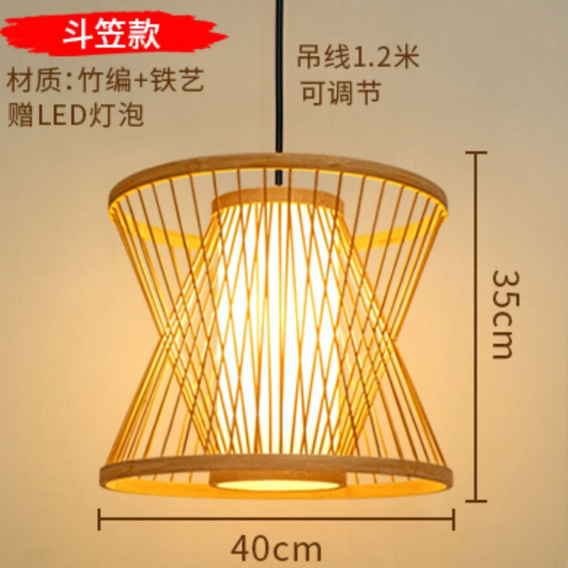 Japanese chandelier restaurant light tatami light new Chinese bamboo lamp zen light tea room light Chinese style bamboo art lighting