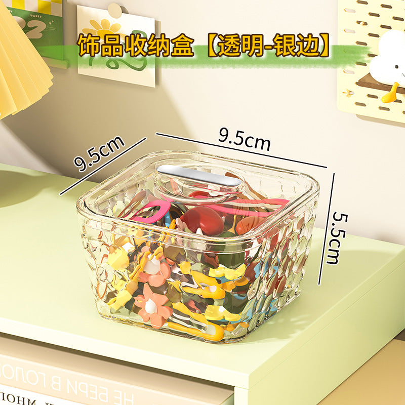 Children's rubber band hair accessories hand jewelry box large capacity hair band box with lid hair rope hairpin with lid jewelry storage box