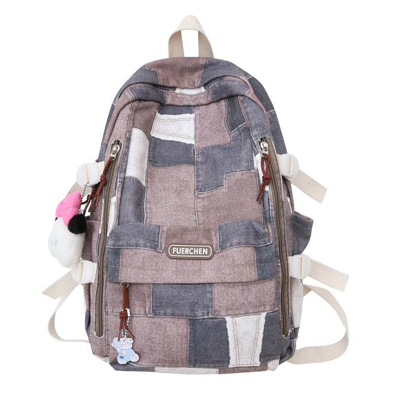 New casual junior high school college student schoolbag backpack men's simple large-capacity travel lightweight trendy backpack women