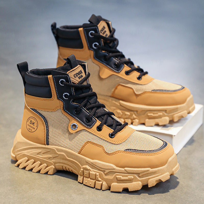 Men's spring 2026 new collection: trendy and versatile men's martin boots - chunky sole, height increasing, casual, hiking, outdoor work boots