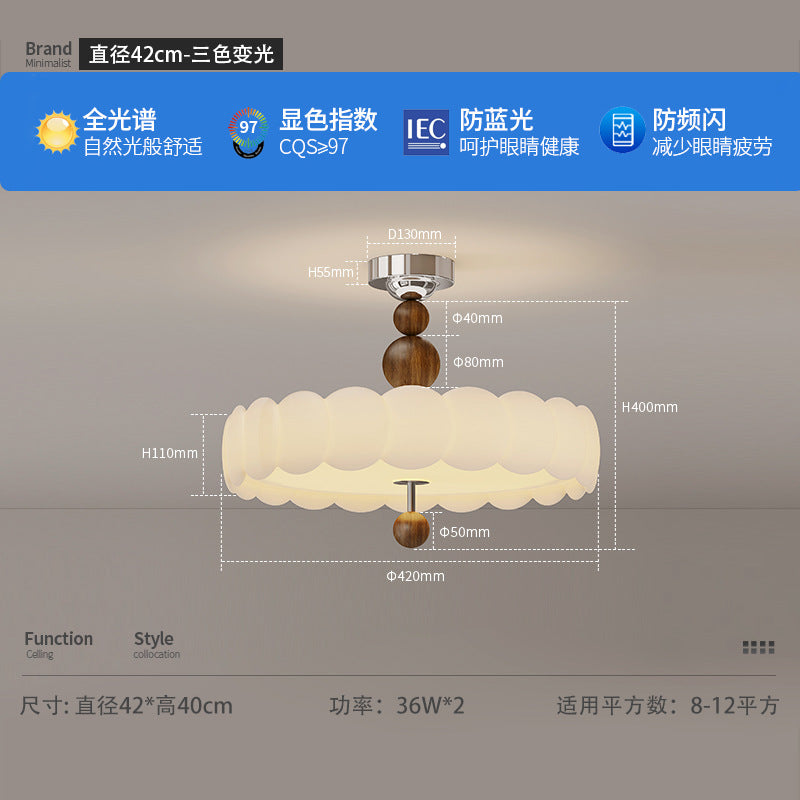 French retro restaurant chandelier medieval cream wind 2025 new eye protection table light creative dining room bar lighting