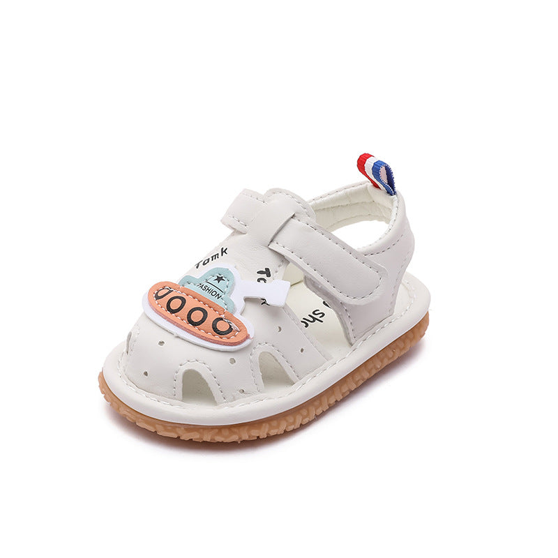 New korean-style squeaky sandals for babies,  summer collection, girls' shoes for ages 0-2, and squeaky pre-walker shoes for baby boys