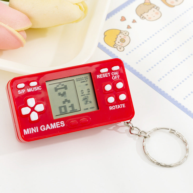 tetris handheld electronic game console - battery included, keychain decompression 26-in-1 game toy