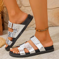 Ready-to-ship cross-border  summer new arrival women's platform thong sandals with hook-and-loop closure, european and american style solid color slippers