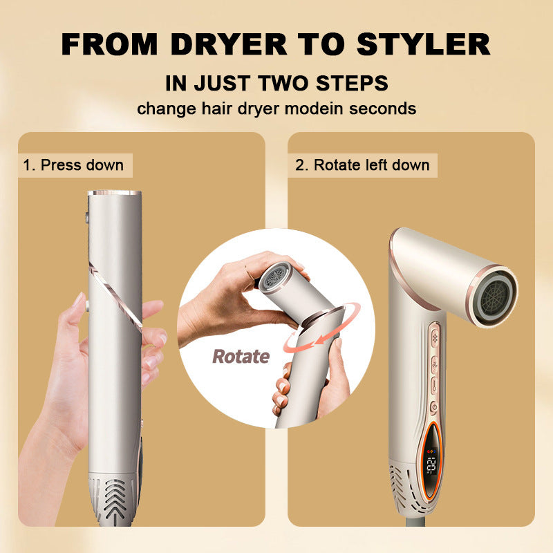 Cross-border folding high-speed hot air comb multi-functional seven-in-one negative ion low-noise hair dryer household automatic curling iron