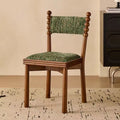 Walnut + green striped cushion
