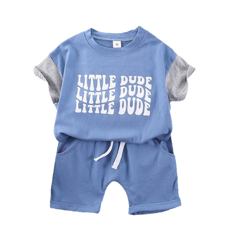 Kids' summer short-sleeve outfit:  new collection for boys and girls - casual summer clothing, baby t-shirt and shorts two-piece set